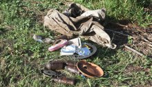 Rubbish items retrieved before a recent Dawn Road Reserve Bushcare revegetation activity